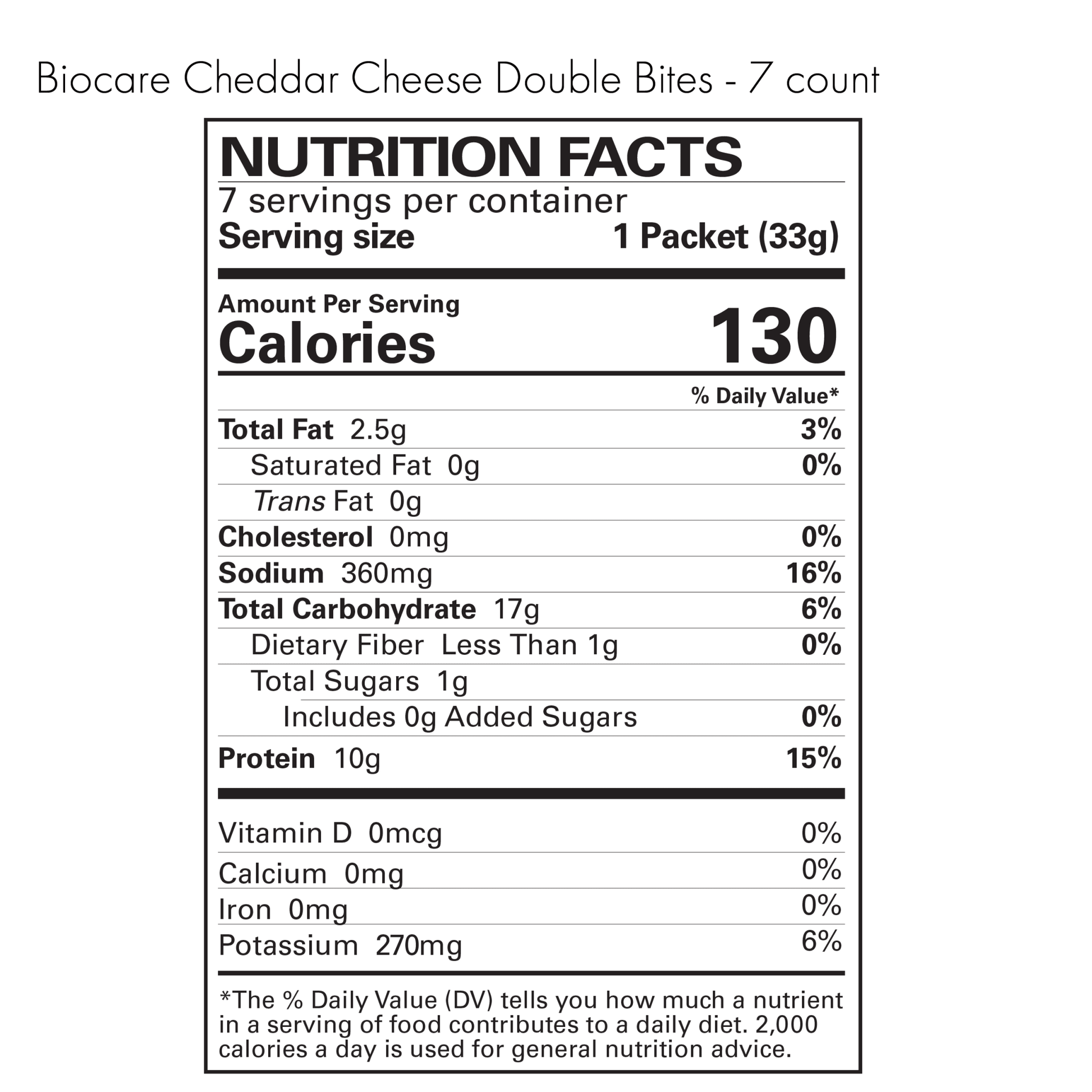 Biocare High Protein Cheddar Cheese Double Bites, crispy snack pieces with melted cheddar flavor on a white background.