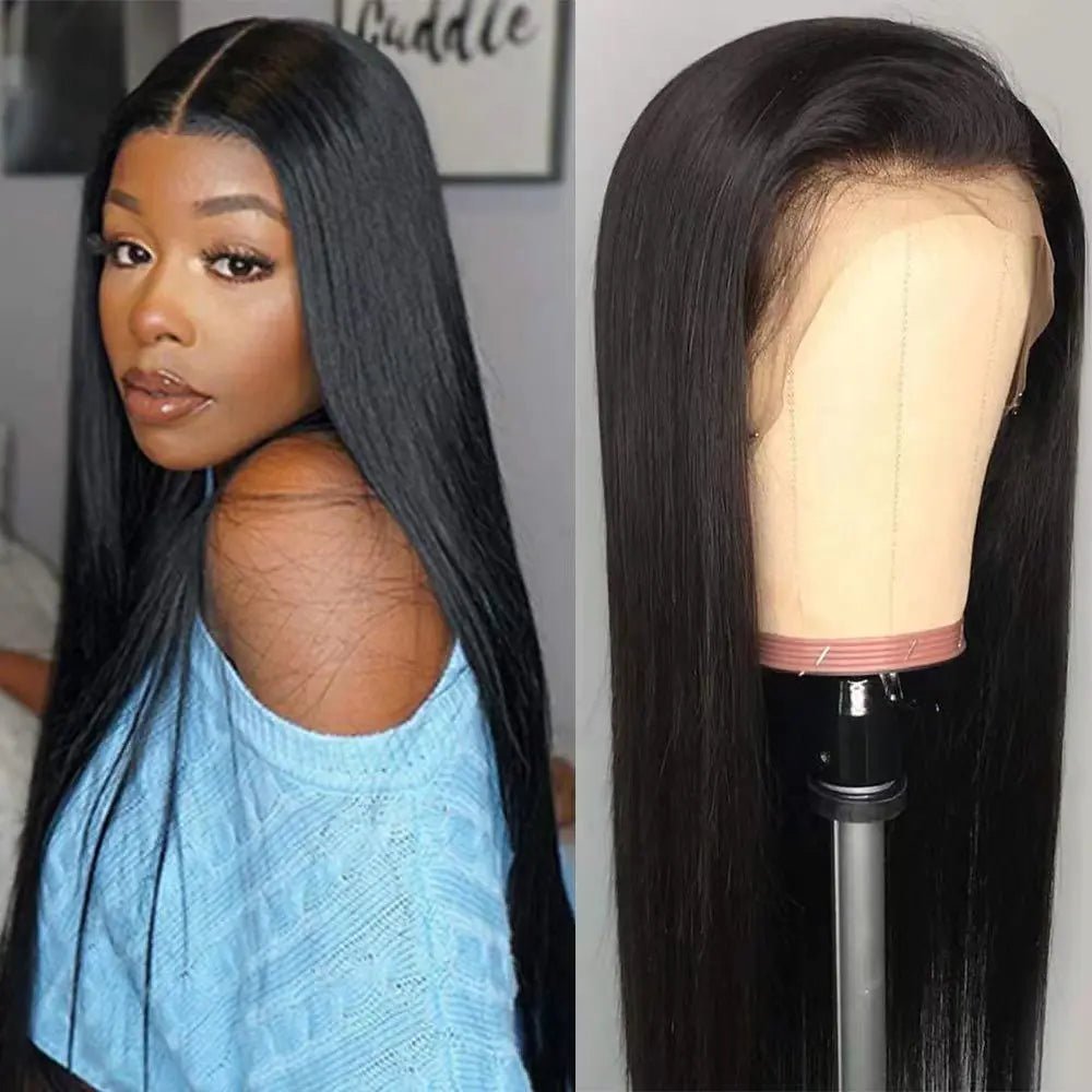 Black Middle Part Lace Front Wig for Women - BACKUPMYFILESNOW