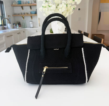 Black Cabana Tote Mini by BEACH HAUS with sturdy handles and spacious interior, perfect for beach or casual outings.