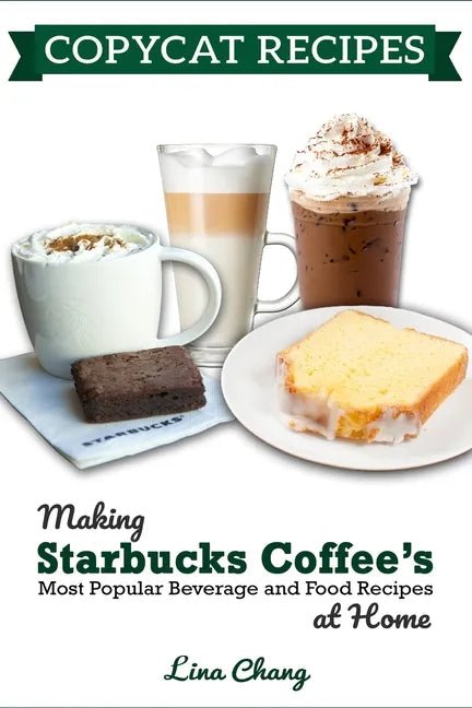 Paperback book titled "Copycat Recipes" by splitShops featuring homemade Starbucks coffee and food recipes on the cover.