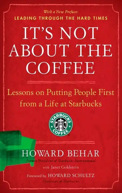 Paperback book titled "It's Not About the Coffee" by splitShops, featuring a cover with coffee-themed imagery and text.