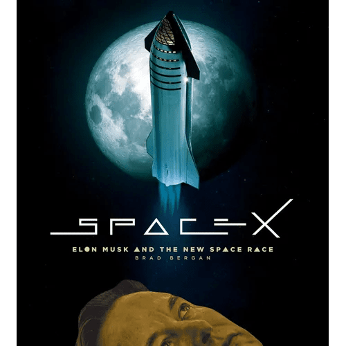 Hardcover book titled "Spacex: Elon Musk and the Final Frontier" by Books by splitShops, featuring SpaceX and Elon Musk on the cover.