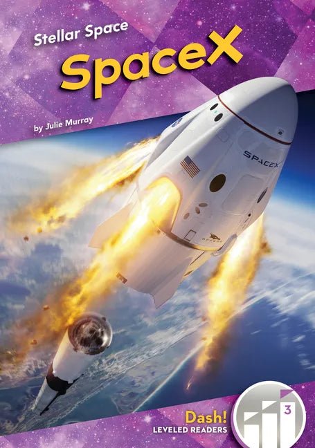 SpaceX book with library binding by Books by splitShops, featuring a detailed cover and title on the front.