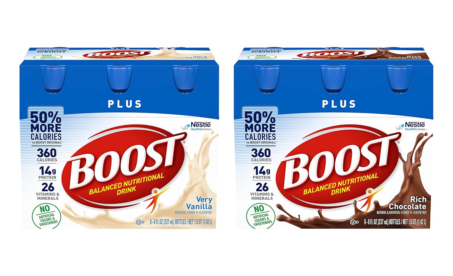 Boost Plus Complete Nutritional Drink (Vanilla + Chocolate, 8 Fl Oz (Pack of 2)) - BACKUPMYFILESNOW