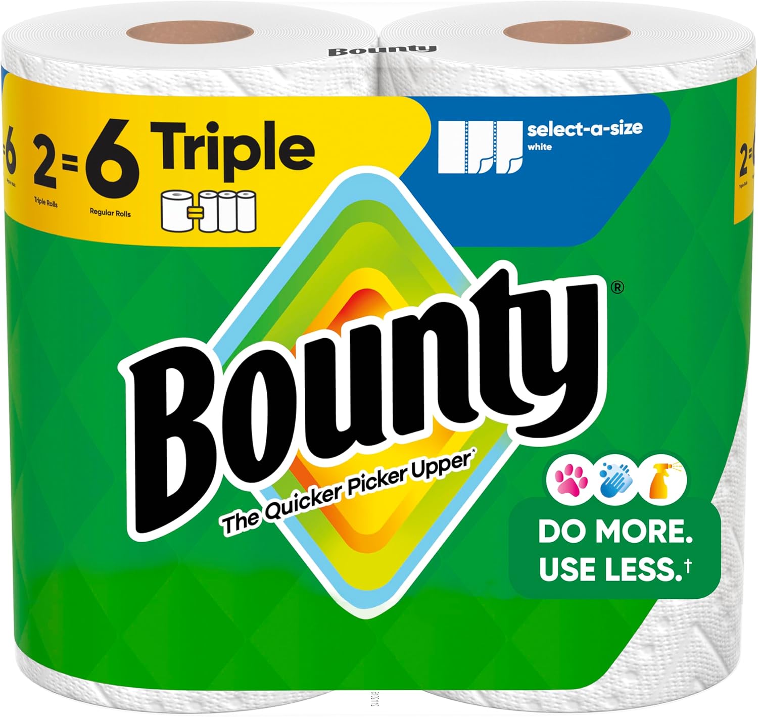 Bounty Select - A - Size Paper Towels, White, 2 Mega Rolls = 8 Regular Rolls - BACKUPMYFILESNOW
