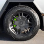 Set of four Tesery Cybertruck brake caliper covers, sleek black exterior with branding details, designed for Tesla Cybertruck.