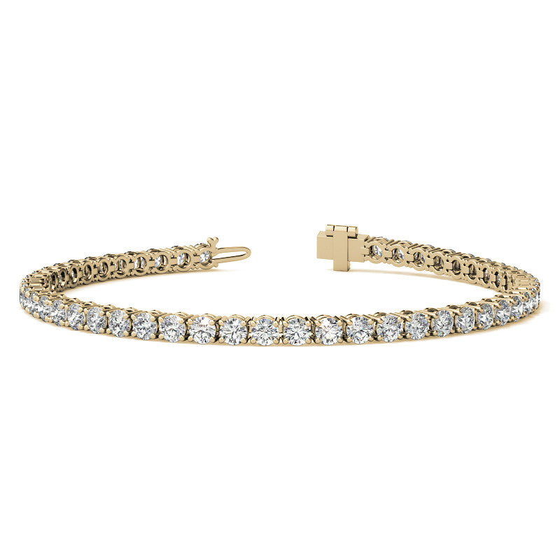 VOSSAGIN 6ctw created sapphire tennis bracelet with 3mm stones in yellow gold overlay, elegant jewelry accessory
