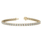 VOSSAGIN 6ctw created sapphire tennis bracelet with 3mm stones in yellow gold overlay, elegant jewelry accessory