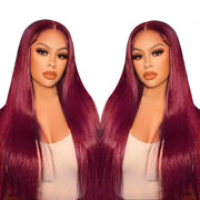 Burgundy Lace Front Wigs Human Hair 13x6 Straight 99j Burgundy Lace Front Wigs Human Hair Pre Plucked Red Wig Wine Red Lace Front Wigs Human Hair 180 Density 22 Inch Glueless Reddish Brown Wigs - BACKUPMYFILESNOW