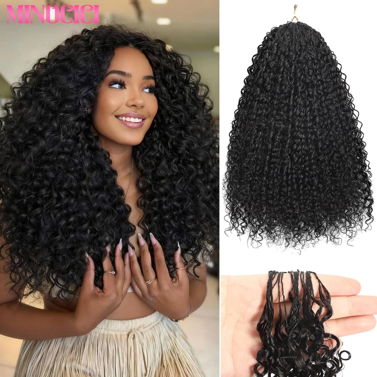 Burmese Curly Human Hair Crochet Pre looped 24inch Deep Wave Curly Crochet Hair For Black Women Twist Braiding Hair Extensions - BACKUPMYFILESNOW