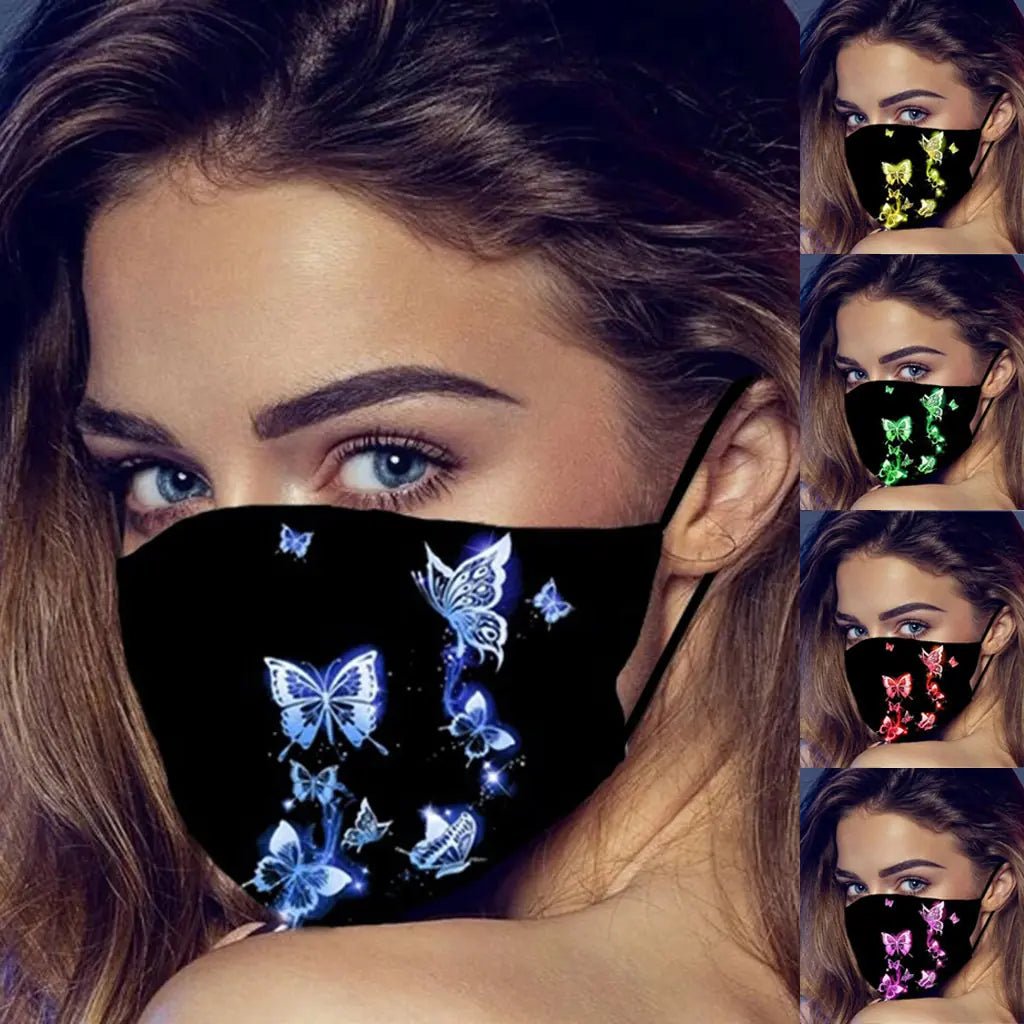 Butterfly Pattern Cotton Face Mask for Cross - Border Trade - BACKUPMYFILESNOW