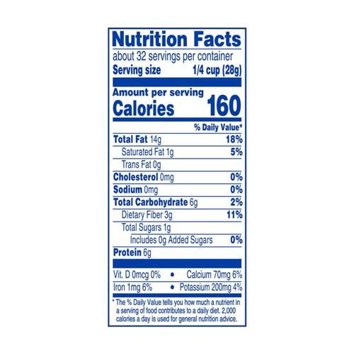 Kroger Roasted Unsalted Almonds byByies in 32 oz package, showing roasted almonds in a clear view.