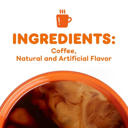 ByBies Dunkin French Vanilla flavored ground coffee in a 12-ounce bag, showcasing the coffee grounds and packaging.
