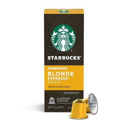 ByBies Starbucks Blonde Espresso coffee capsules for Nespresso Original Line, 10-count pack with sleek packaging.