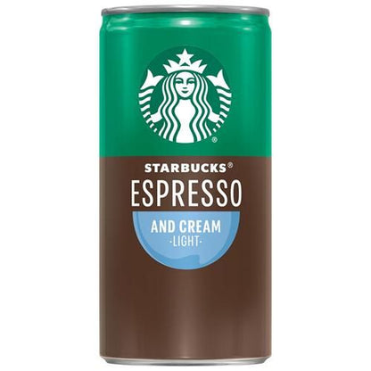ByBies Starbucks Double Shot Espresso & Cream Light coffee drinks, 4-pack of 6.5 fl oz cans, featuring espresso and creamy flavor