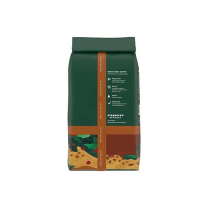 Starbucks House Blend Medium Roast Ground Coffee by ByBies, 12 oz bag of 100% Arabica coffee in a retail bag