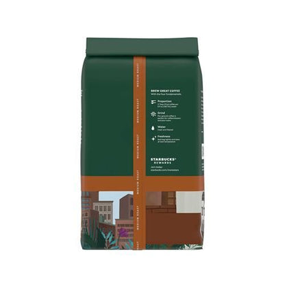 ByBies Starbucks Pike Place Roast Ground Coffee, medium roast, 12 oz bag, 100% Arabica coffee in a sealed pack