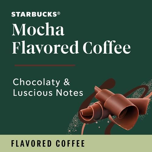 ByBies Starbucks Mocha Flavored Ground Coffee, 100% Arabica, 11 oz bag, naturally flavored coffee in a resealable bag