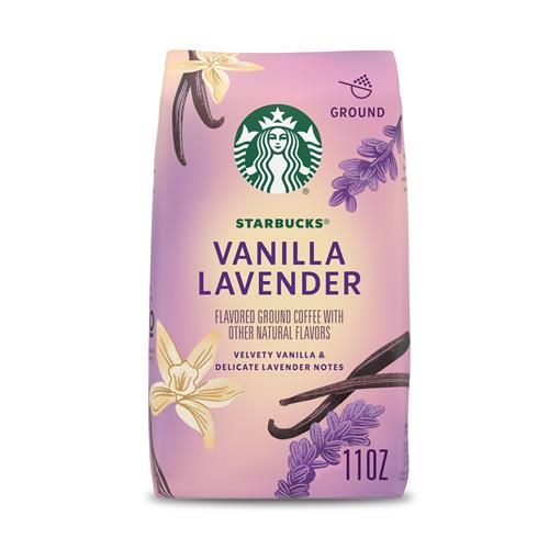 ByBies Starbucks Vanilla Lavender Flavored Ground Coffee in 11 oz bag, 100% Arabica, limited edition.