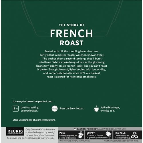 Starbucks ByBies K-Cup coffee pods with dark roast French Roast, 100% Arabica, 32 single-serving coffee pods in a box