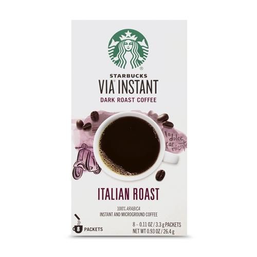 ByBies Starbucks Via Ready Brew Coffee Italian Roast 8-pack, coffee sachets for quick, flavorful brewing.