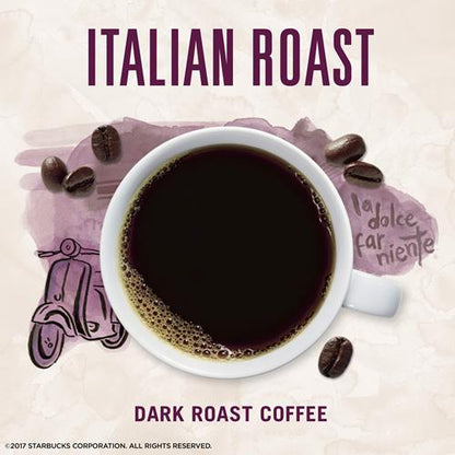 ByBies Starbucks Via Ready Brew Coffee Italian Roast 8-pack, instant coffee sachets with rich, bold flavor for quick brewing.