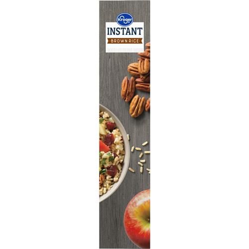 Pack of ByBies Kroger Instant Microwaveable Brown Rice in a 14 oz bag, showcasing the grains and packaging.