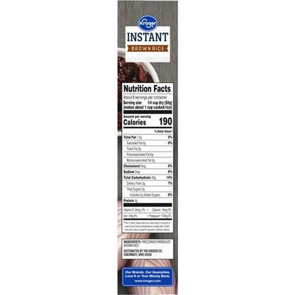 Pack of ByBies Kroger Instant Microwaveable Brown Rice in a 14 oz bag, ready-to-eat grains and legumes for quick meals.