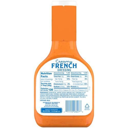 Kroger Creamy French Salad Dressing by Bies in a 16 fl oz bottle, creamy texture and French flavor, suitable for salads and marinades.