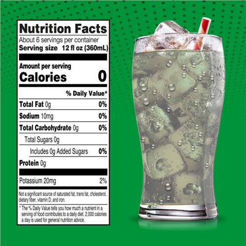 Big K Lemon Lime Zero Sugar Caffeine-Free Soda bottle, 2-liter size, by ByBies, with bright lemon and lime graphics on label.