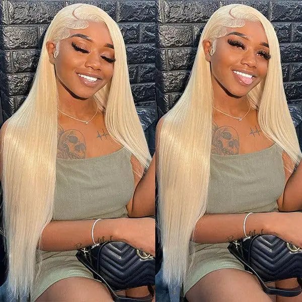 BZN 613 Lace Front Wig Human Hair 13x6 HD Transparent Straight Wigs Human Hair 200 Density Blonde Lace Front Wigs Human Hair Pre Plucked Blonde Wig Human Hair 30 Inch - BACKUPMYFILESNOW
