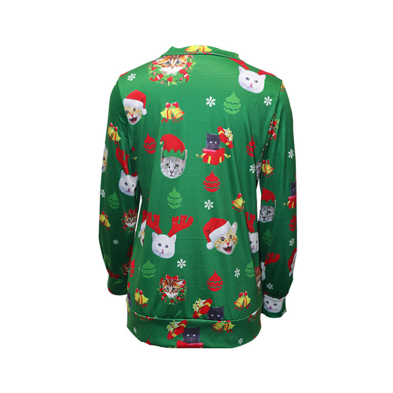 Women's Christmas round neck loose sweatshirt by My Store, front view