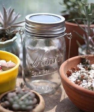 Solar mason jar light outdoor hanging light with string lights for garden decoration