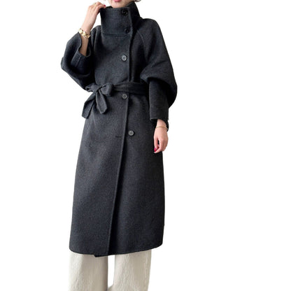 Women's knee-length oversized double-faced wool coat by My Store