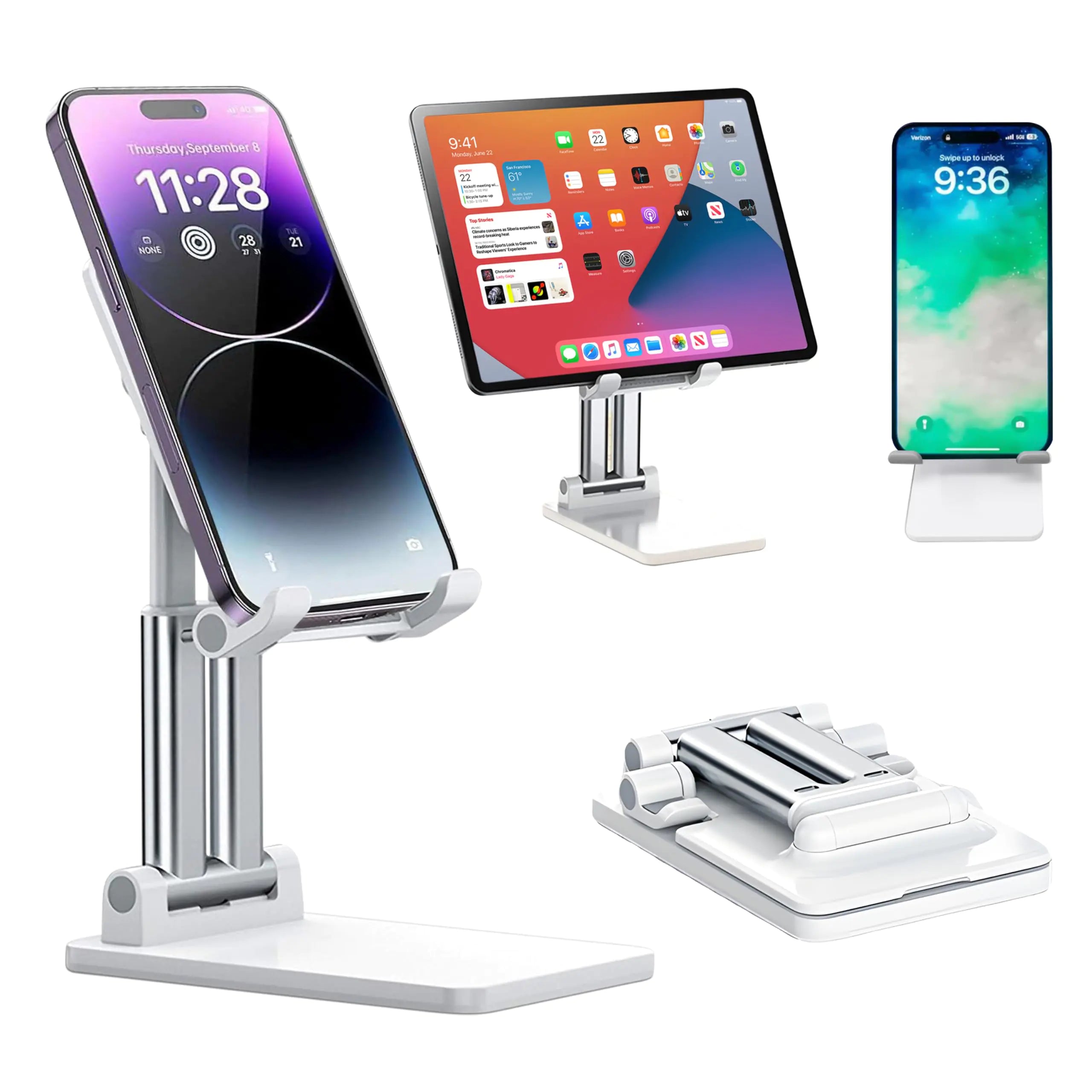 Moreik Foldable Phone Stand Desktop Phone Holder Stand Foldable Phone Holder for Desk Phone Stand for Desk Mobile Phone Stand Cellphone Stand Adjustable Phone Stand Desk Phone Stand for Office