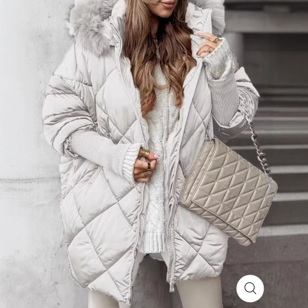 Winter hooded clothing cardigan coat in a warm, layered design
