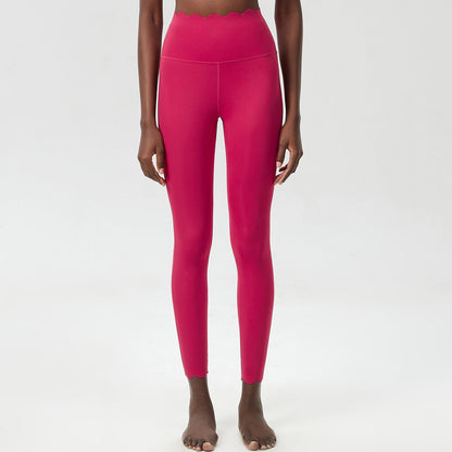 Plus size small wave yoga pants for women in black Lycra milk leather, featuring a tight fit