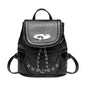 Maiden-Art commuter chain backpack for women, stylish black backpack with chain accents and multiple compartments.