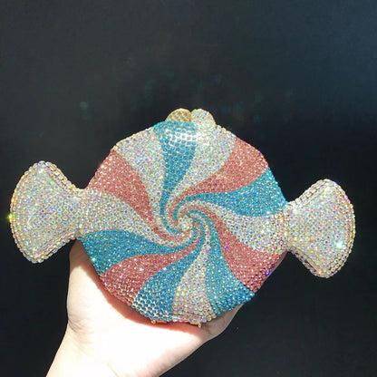 Women's diamond candy shape crystal clutch handbag by My Store