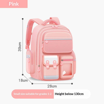 Elementary school spine-protecting backpack by My Store, shown from the front with padded shoulder straps