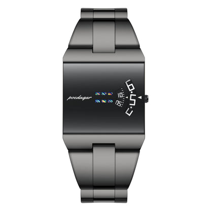 Ultra-thin trendy waterproof quartz watch with sleek design and adjustable strap