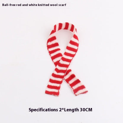 Mini Christmas scarf hat doll decoration in festive red and green attire