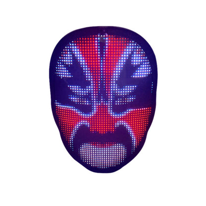 Full color LED luminous Halloween face mask with changing face design for parties and bar props