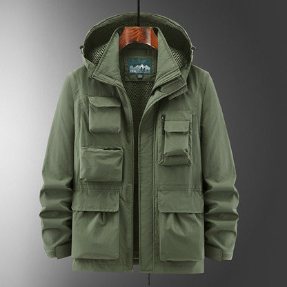 Outdoor shell jacket overalls jacket by My Store, durable full-length outerwear design