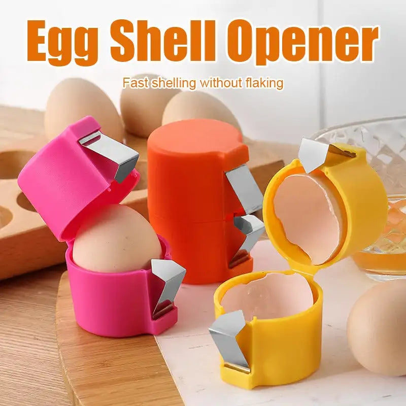 Egg shell opener and egg beater kitchen tool for baking and cooking, stainless steel egg cracking gadget