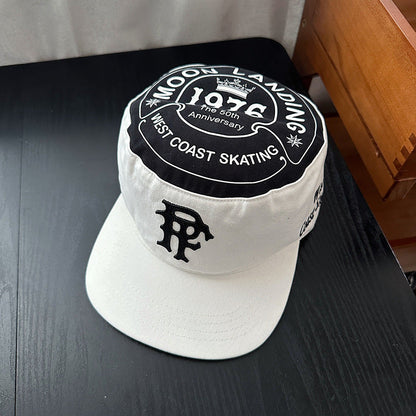 American style patchwork 3D letter PF flat top flat brim hat, street hip-hop design