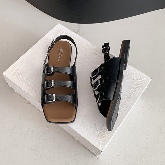 Women’s beach flip-flops with thick soles, shown in a casual sandal design