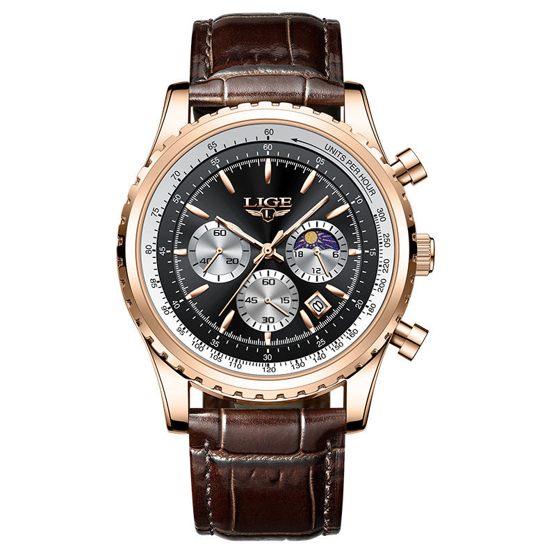 Men's multifunctional waterproof watch with a durable design and easy-to-read dial
