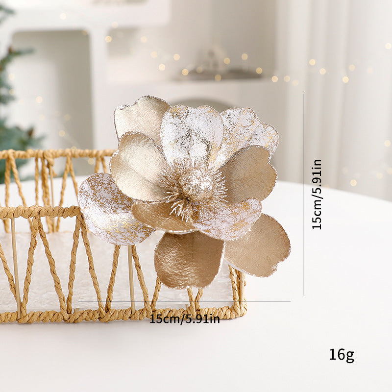 Christmas flower ornaments for tree decorations in festive floral designs