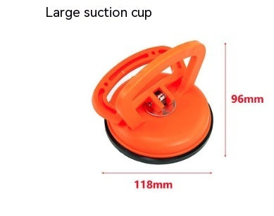 Large suction cup PDR tool with one-handed puller handle for dent repair